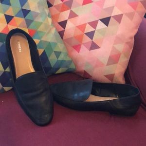 Black slip on loafers